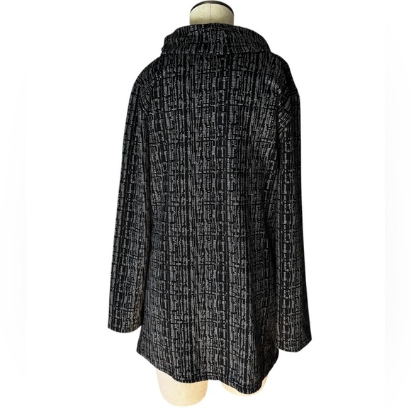 NWT Jill Alexander Creation Retro Style Cowl Neck Black Patterned Tunic Sz S - Picture 2 of 9